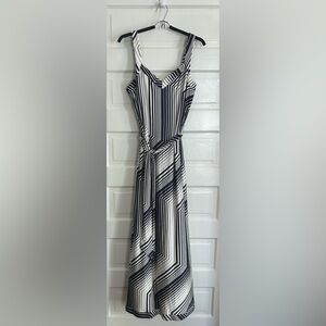 NWOT Trina Turk Navy and White Striped Maxi Dress, size M